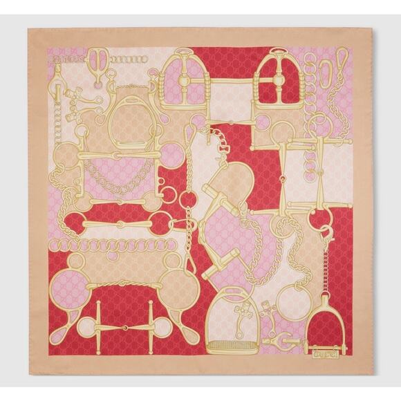 Gucci Accessories - GUCCI GG Horsebit silk 35.4 x 35.4
